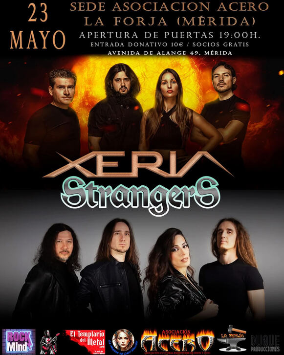 Xeria y Strangers actuarán juntos en mayo, y llenaran de rock y metal la ciudad de Mérida.