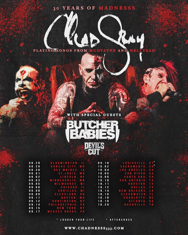 Chad Gray continúa con 30 años de locura y fechas para otoño de 2026 con Butcher Babies y Devils Cut como teloneros