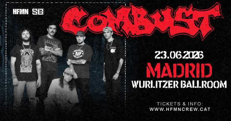 La banda de Hardcore neoyorquina Combust, mañana 23 de junio en Madrid