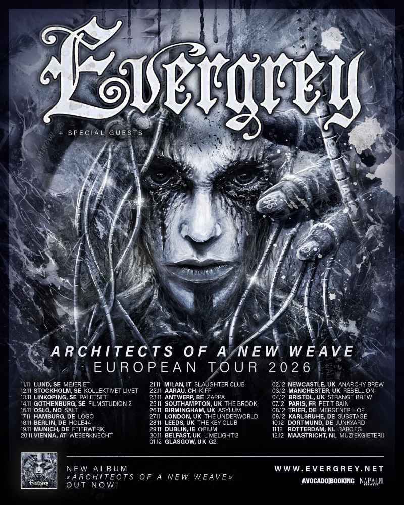 Evergrey emprenderá una gira de un mes como cabeza de cartel por Europa hacia finales de este año.