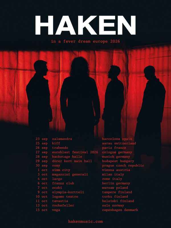 La banda británica de Metal Progresivo y Alternativo Haken acaba de anunciar las fechas de la gira «In a Fever Dream Europe 2026» prevista para septiembre y octubre.