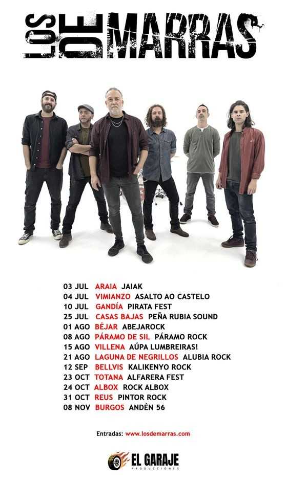 Próximos conciertos de los valencianos Los de Marras