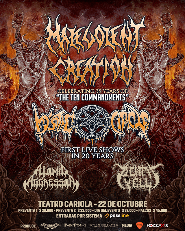 Malevolent Creation confirma su regreso a Chile junto a Mystic Circle dentro de su gira latinoamericana 2026
