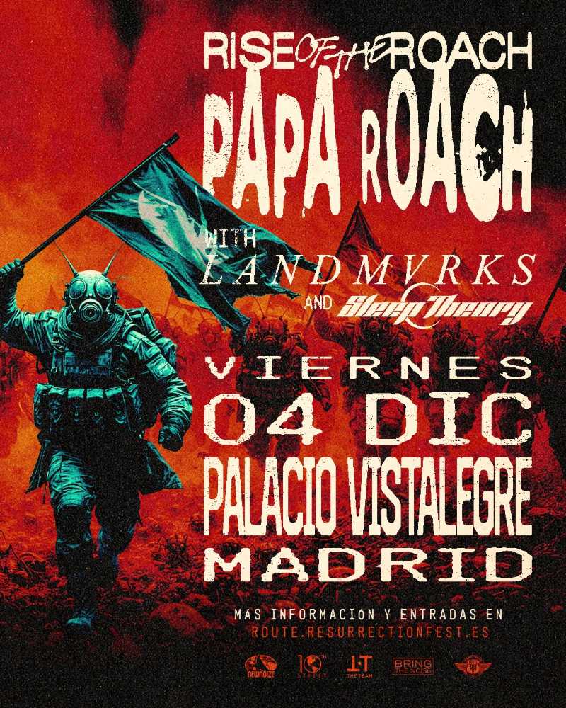 Papa Roach confirma fecha en Madrid para el 4 de diciembre