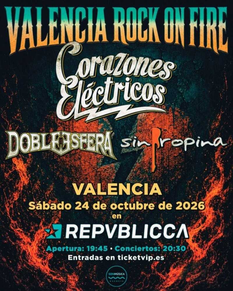 El sábado 24 de octubre el Valencia Rock On Fire 2026