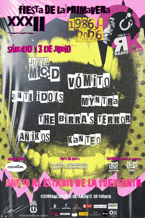 Cuenca volverá otro año a vibrar con el punk y metal de la XXXII Fiesta de la Primavera de Radio Kolor.