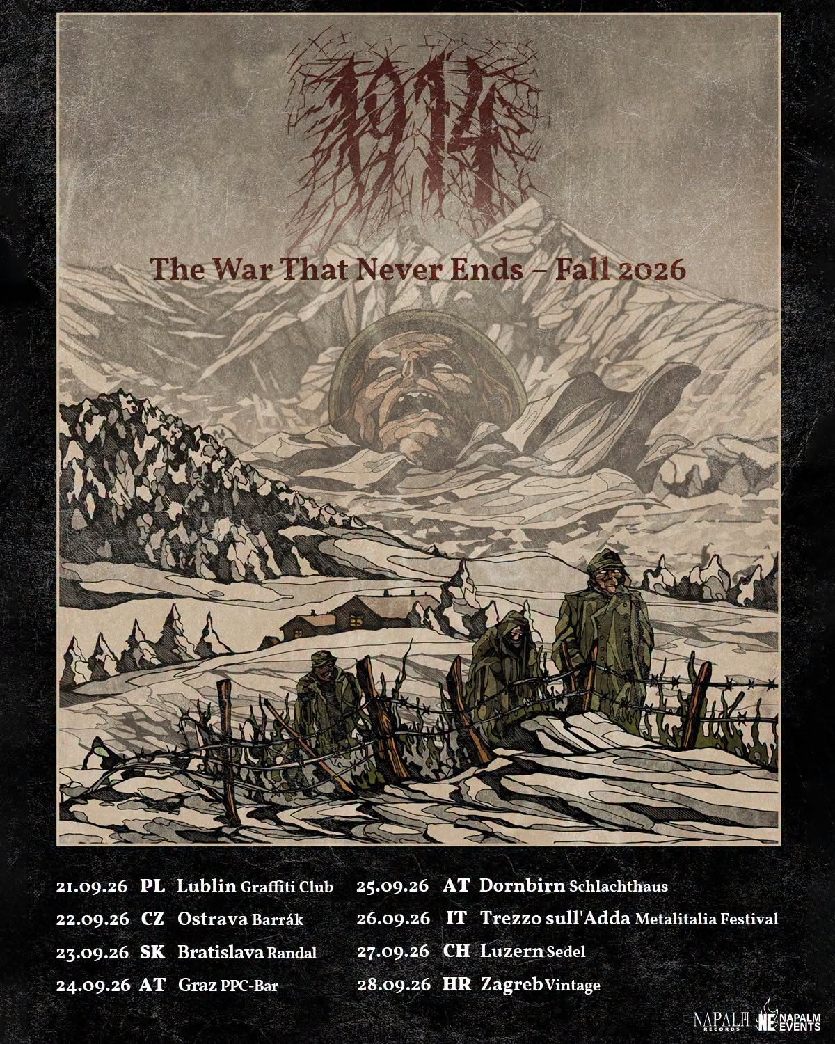 Fechas del tour europeo de la banda ucraniana 1914
