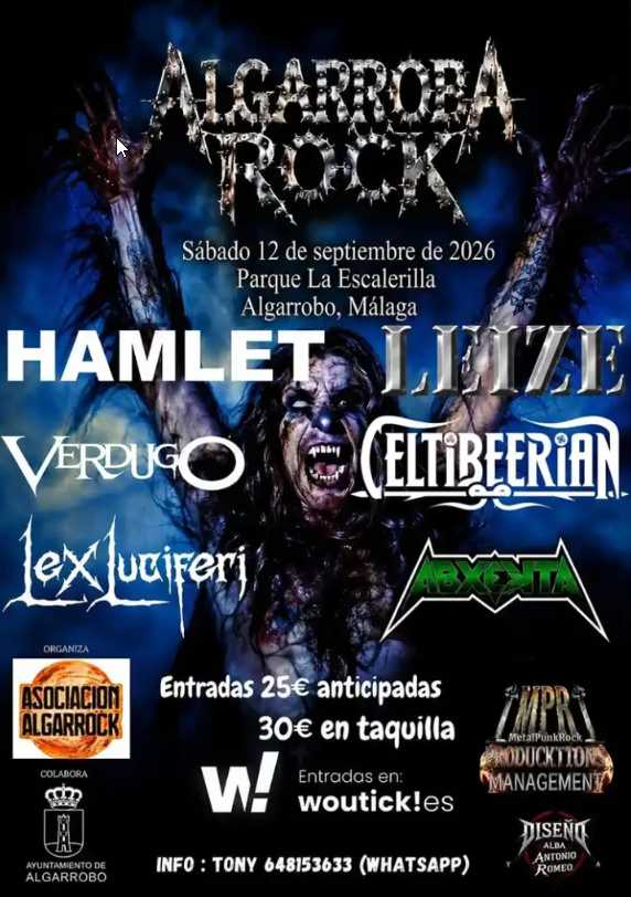 Publicado el cartel del Algarroba Rock 2026 para el 12 de septiembre