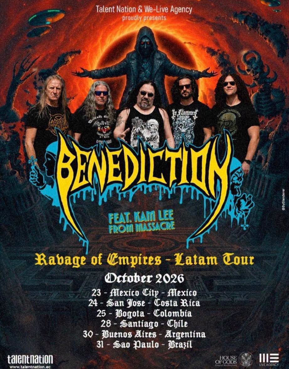Benediction han confirmado recientemente una serie de conciertos como cabeza de cartel por Latinoamérica