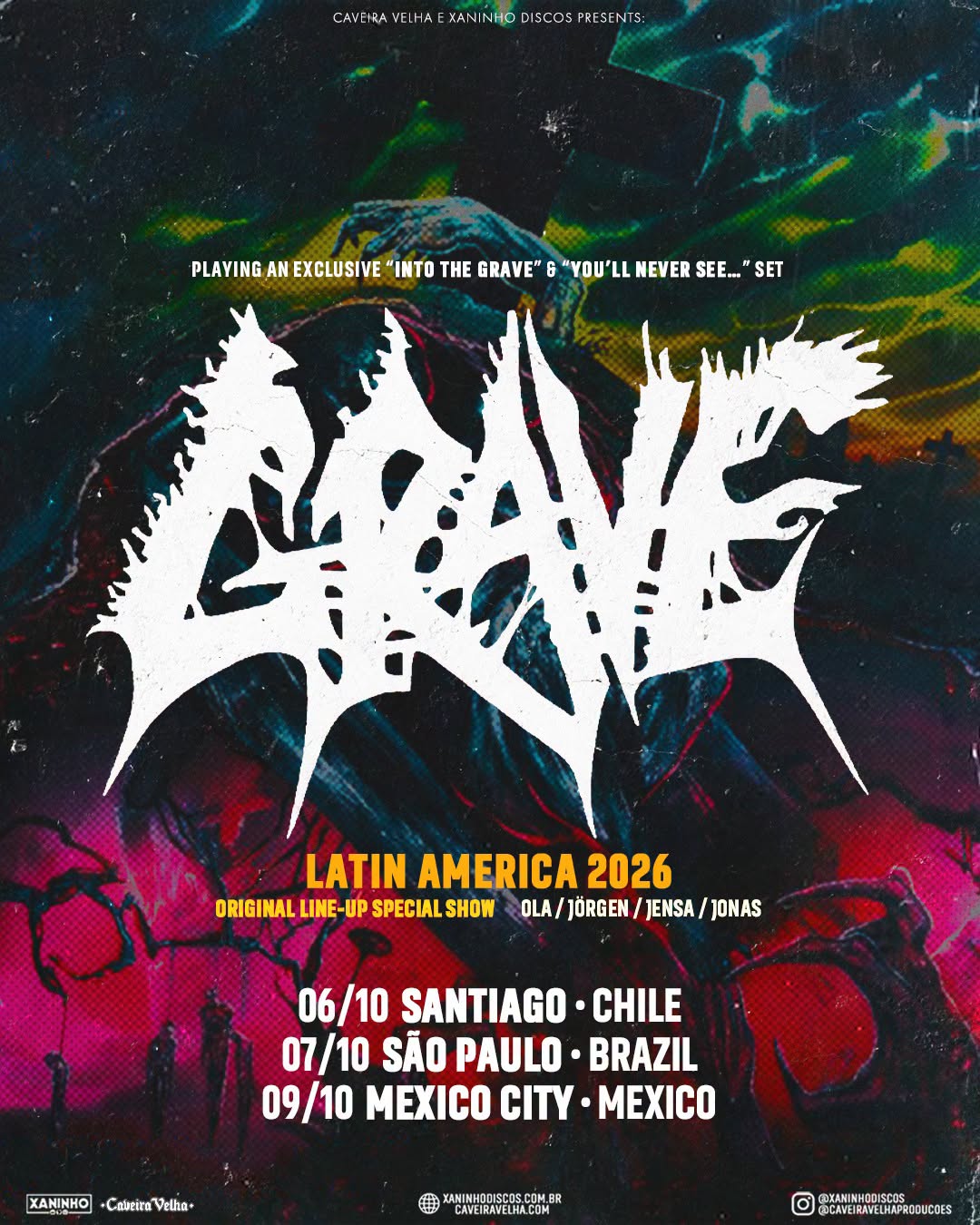 Grave, leyendas del Death Metal sueco, han confirmado una nueva serie de conciertos como cabezas de cartel con su formación original en Latinoamerica