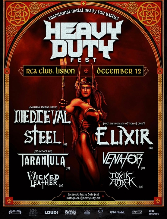 Medieval Steel y Elixir encabezan el festival Heavy Duty Fest de Lisboa en una cita exclusiva.