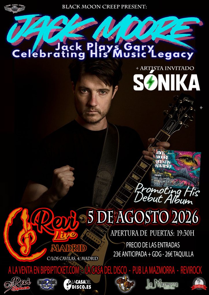 Madrid recibe mañana a Jack Moore, hijo de Gary Moore, con un show muy especial dedicado a su padre: «Jack plays Gary»