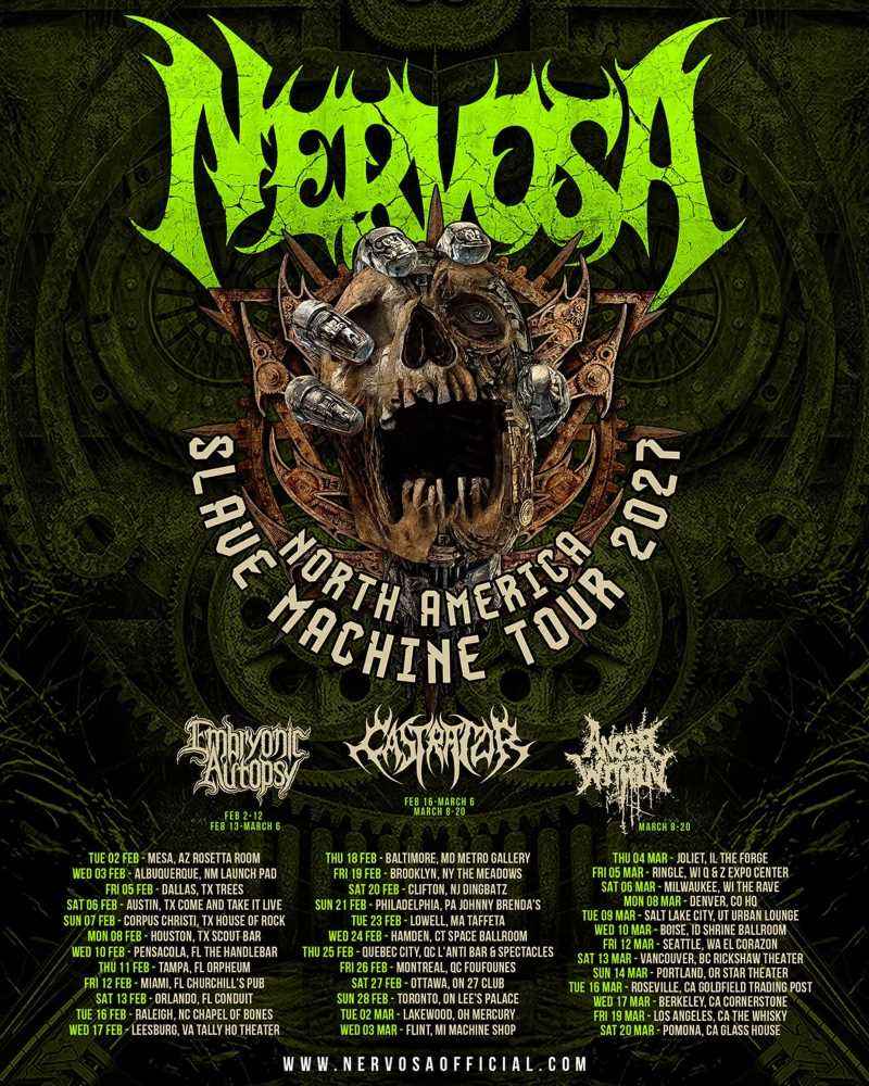 Nervosa regresará a Norteamérica en 2027 con la gira «Slave Machine Tour»