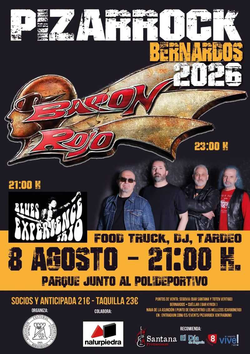 El 8 de agosto el Pizzarrock Bernardos 2026 con Baron Rojo