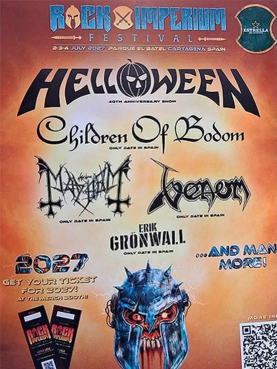 Helloween y Children of Bodom, entre las primeras confirmaciones del Rock Imperium 2027.