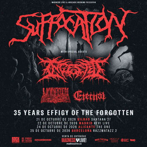 Vuelven a España Suffocation con una nueva gira de cuatro fechas el próximo mes de octubre.