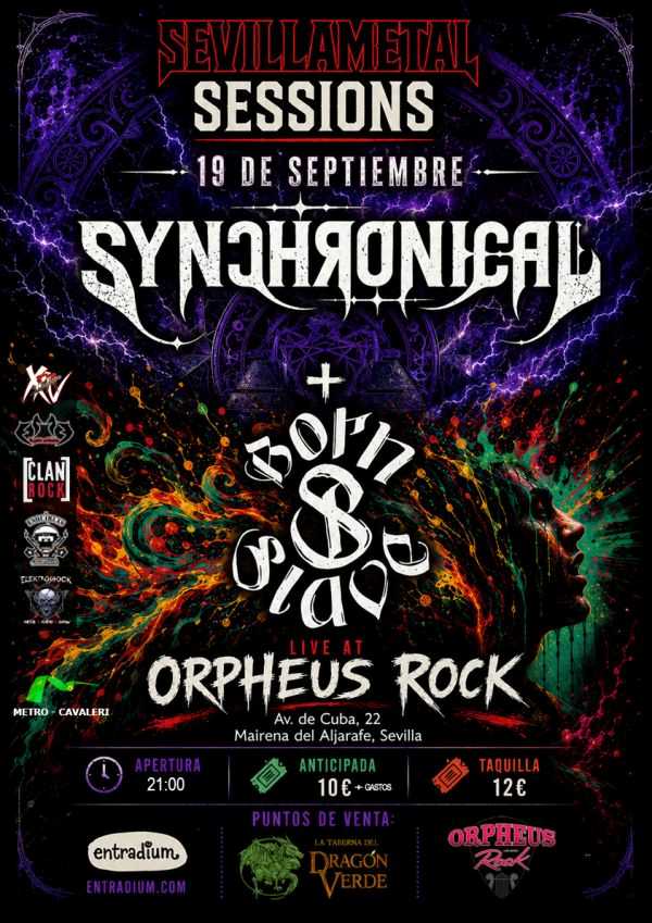 Synchronical y Born Slave en las Sevilla Metal Sessions el 19 de septiembre