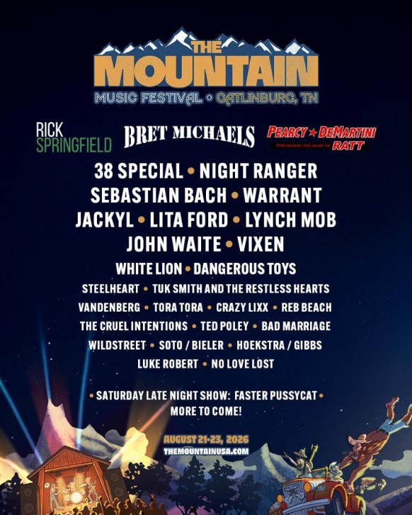 The Mountain Music Festival 2026 reunirá lo mejor del classic rock y hard rock en Tennessee.