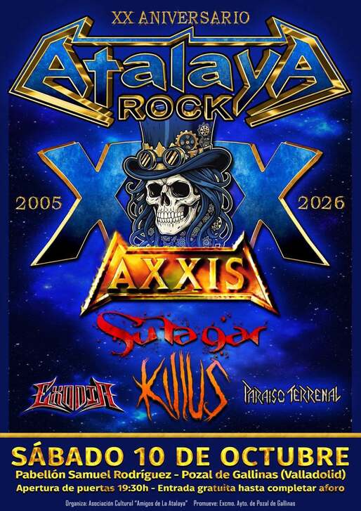 El Atalaya Rock celebra su XX Aniversario el 10 de octubre en Pozal de Gallinas con un potente cartel definitivo.