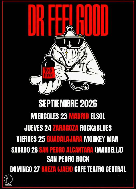 Dr. Feelgood regresa a España en septiembre con una gira de cinco conciertos.