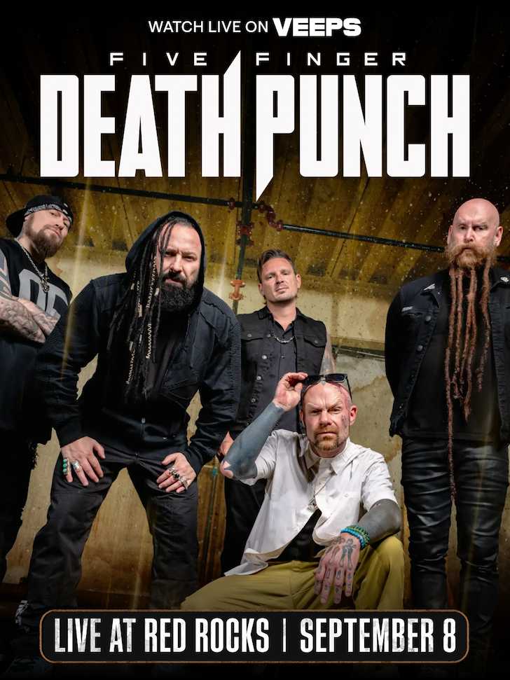 El 8 de septiembre concierto en streaming gratuito de Five Finger Death Punch por su 20 aniversario