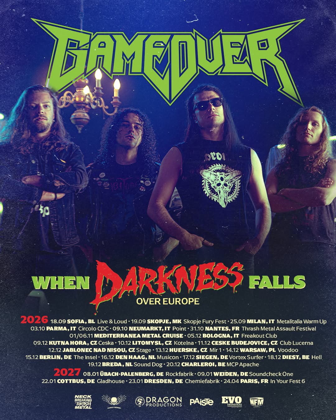 Fechas del próximo tour europeo de la banda de Thrash Metal Game Over