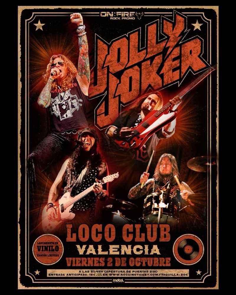 Jolly Joker anuncia concierto en Valencia para el 2 de octubre
