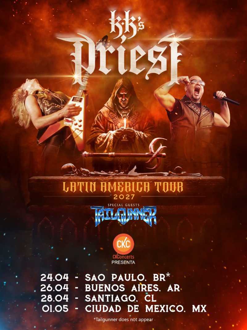 Primeras fechas de la gira latinoamericana de K.K.’s Priest con Tailgunner