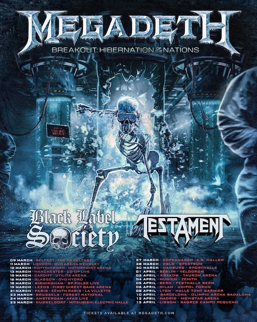 Megadeth acaban de anunciar para la primavera de 2027 su gira «Breakout: Hibernation Of The Nations»