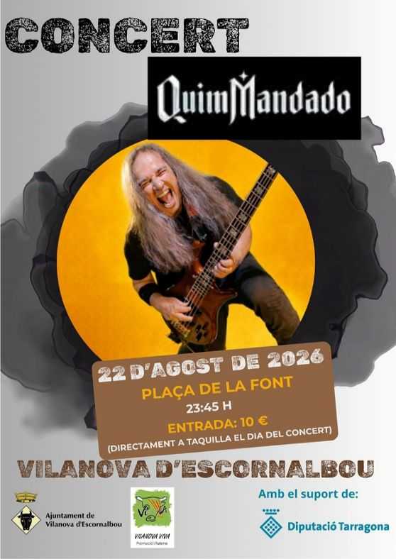 Este sábado 22 de agosto Quim Mandado en Vilanova d’Escornalbou (Tarragona)