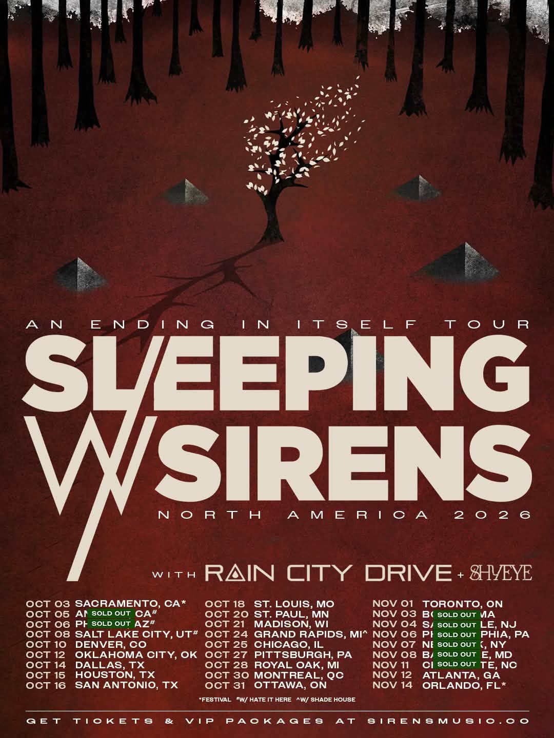 La banda de Post Hardcore de Orlando (Estados Unidos) Sleeping With Sirens, anuncia una extensa gira por Norteamérica