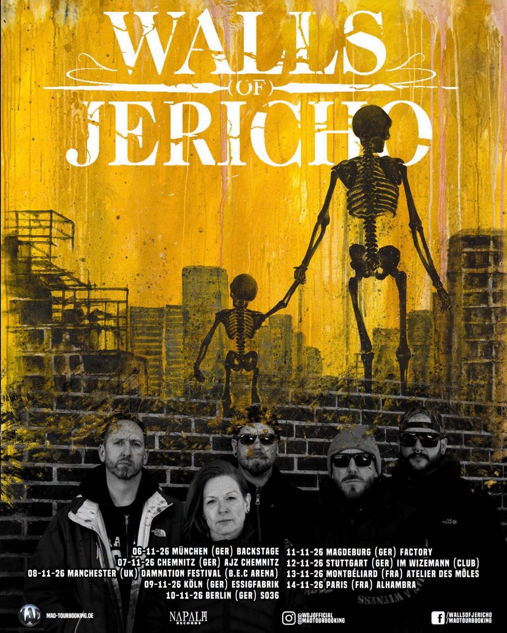 Fechas del tour europeo de Walls Of Jericho