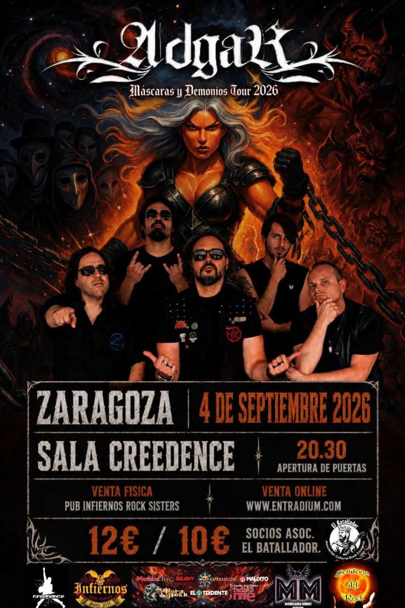Este viernes 4 de septiembre Adgar en la Sala Creedence de Zaragoza