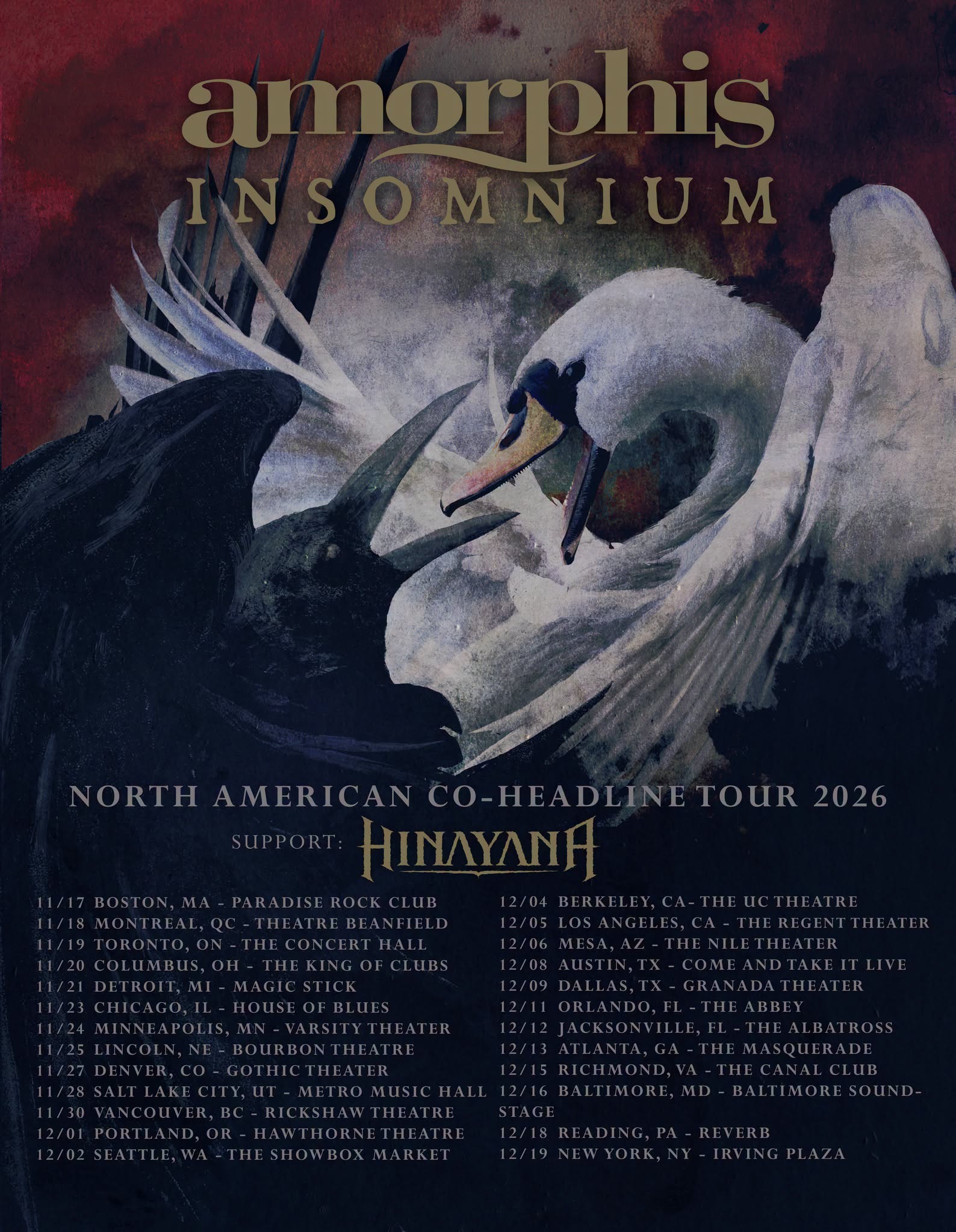 Amorphis e Insomnium, unirán fuerzas para una gira conjunta por Norteamérica