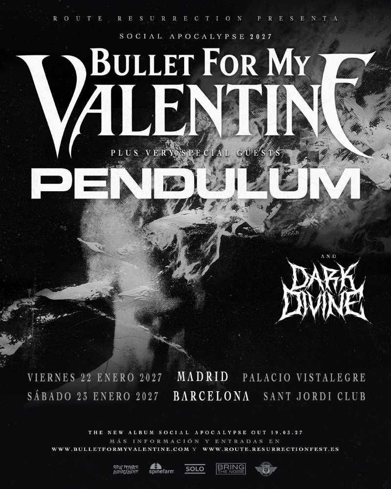 Anunciada la gira de Bullet For My Valentine para enero de 2027
