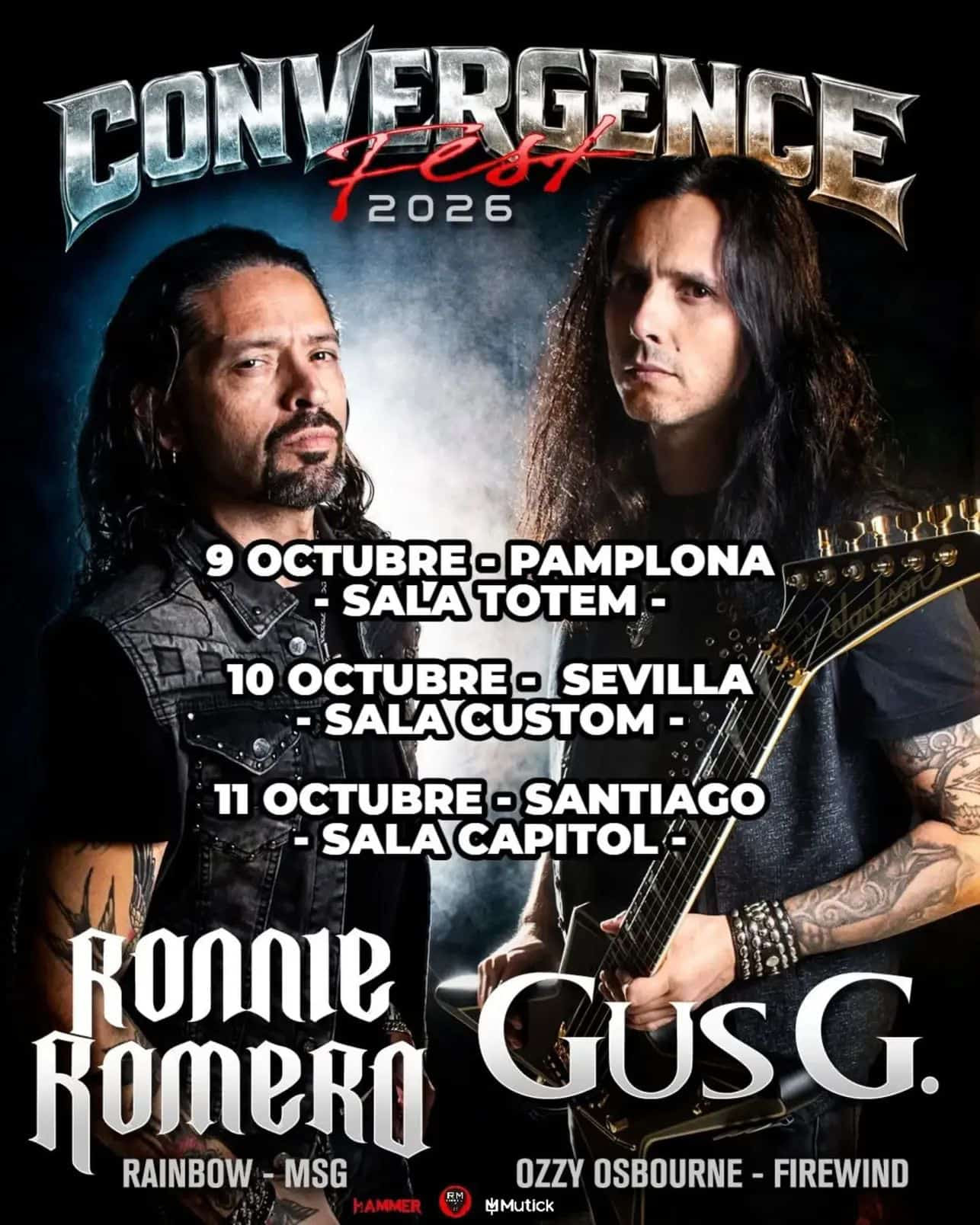 Ronnie Romero y Gus G. unen fuerzas en los escenarios dentro de la gira del Convergence Fest 2026.