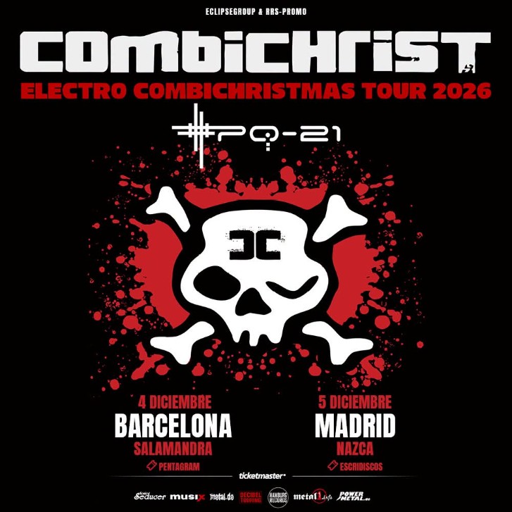 Combichrist aterrizara en España este diciembre con su gira “Electro Combichristmas Tour 2026”.
