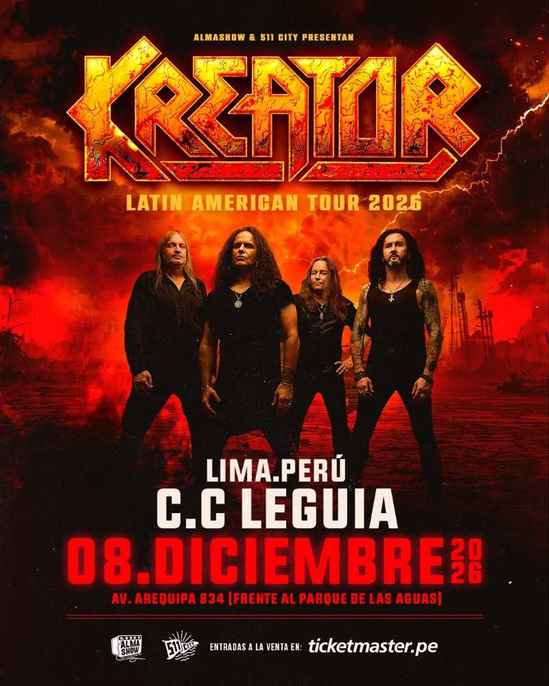 Fecha de Kreator en Lima (Perú) dentro de su gira latinoamericana