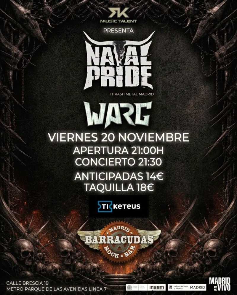 Natal Pride, concierto en Madrid junto a Warg el viernes 20 de noviembre