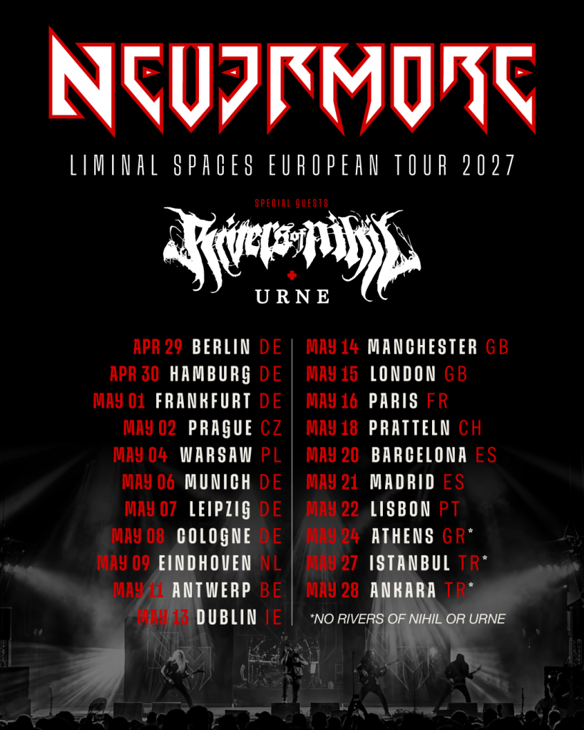 Nevermore regresará a Europa el próximo año para una gira como cabeza de cartel