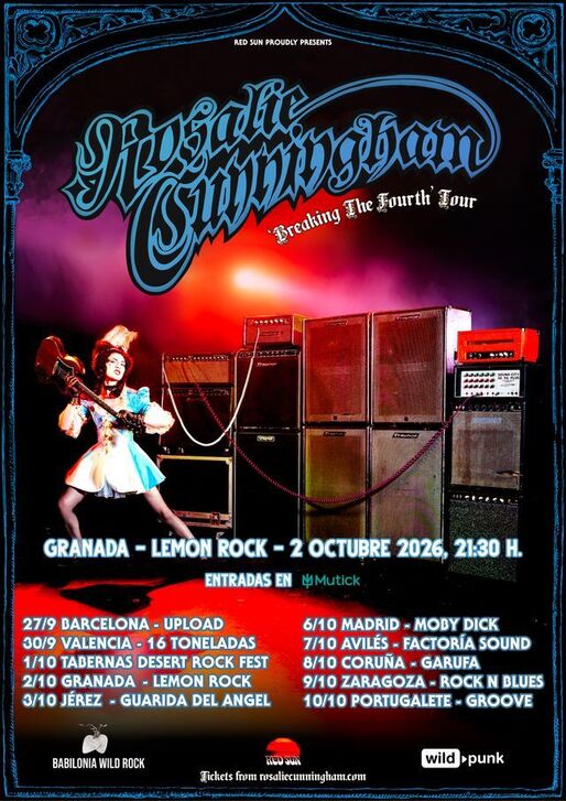 La icónica artista art rock británica, Rosalie Cunningham, presentará su nuevo disco «Rosalie’s Fourth» en una intensa gira por España.