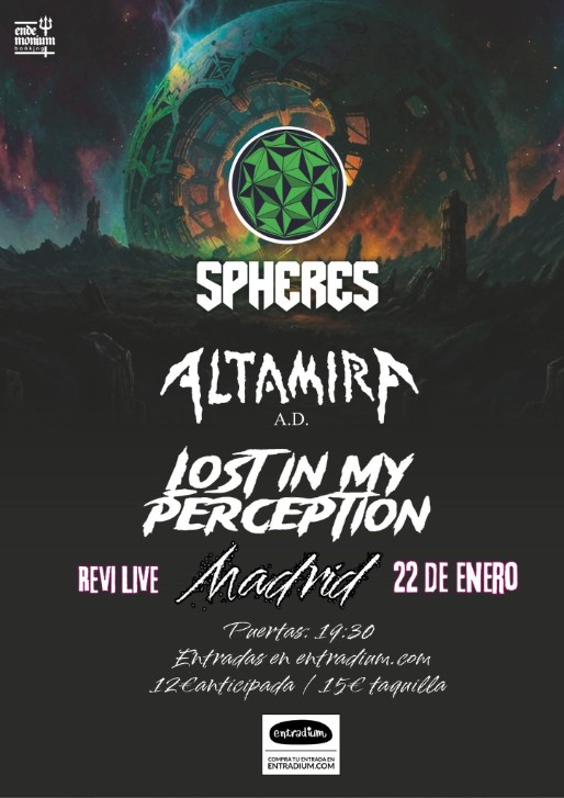 Spheres, Altamira A.D. y Lost In My Perception, protagonizarán una noche de rock y metal progresivo en Madrid.
