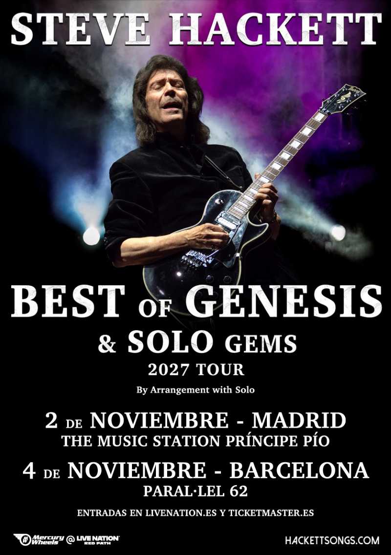 Steve Hackett anuncia conciertos en Madrid y Barcelona en noviembre de 2027