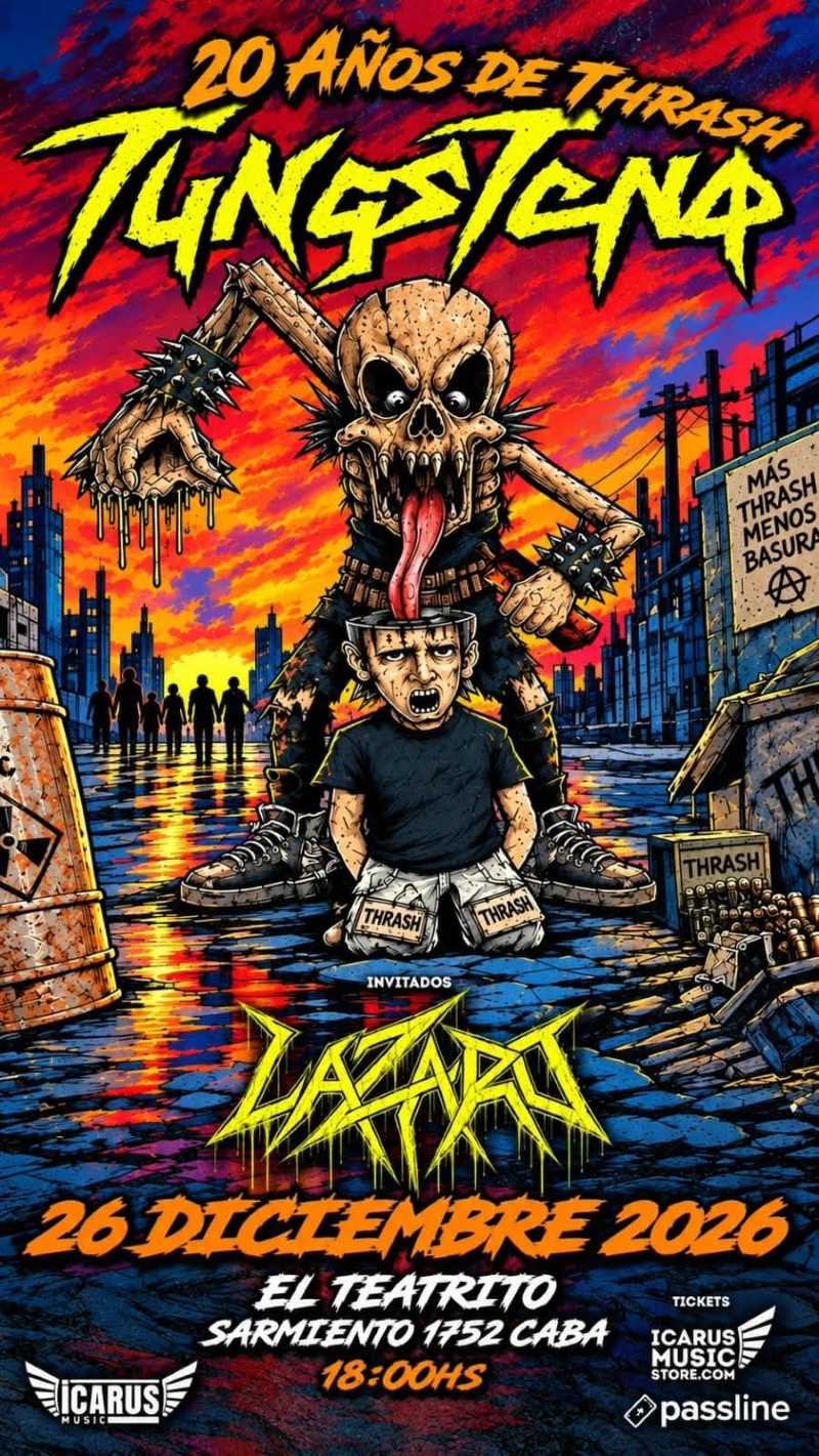 La banda de Thrash argentina Tungsteno celebra en concierto su 20 aniversario en Buenos Aires