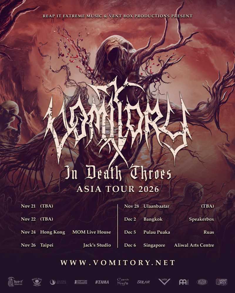 Vomitory presenta las fechas de su «In Death Throes Asia Tour 2026»