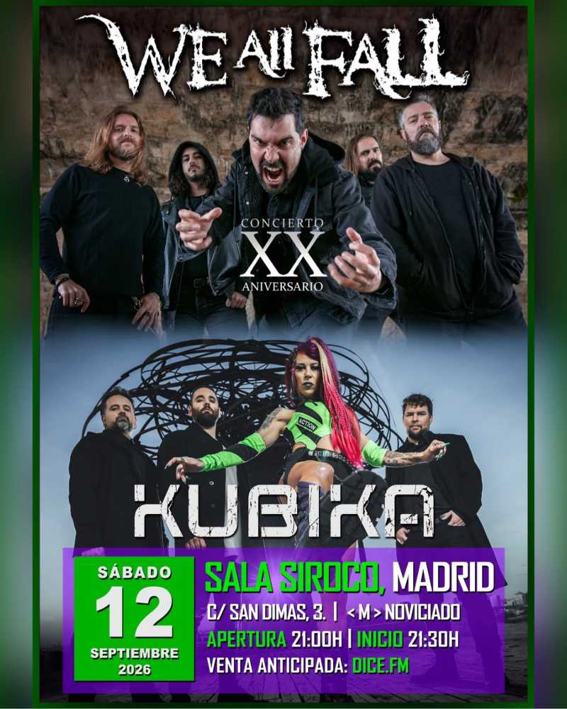 We All Fall y Kúbika comparten escenario en Madrid el 12 de septiembre