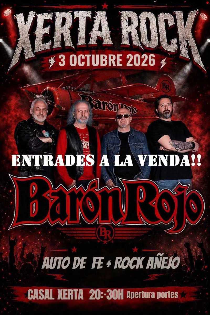 Barón Rojo encabeza el festival Xerta Rock 2026
