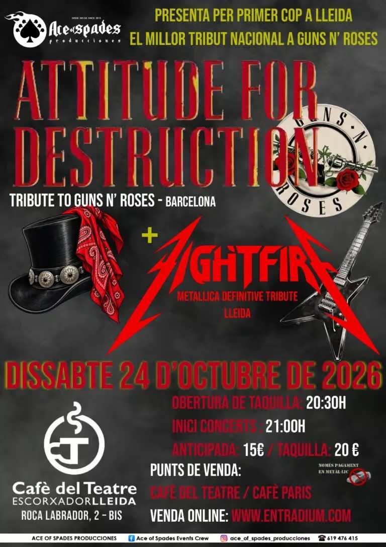 Attitude For Destruction y Fightfire este sábado en Lleida