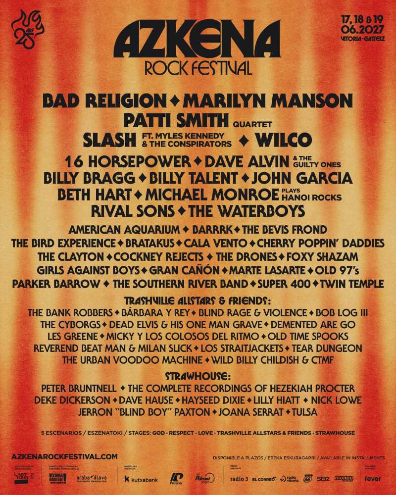 Avance del cartel de la edición 25 del Azkena Rock Festival