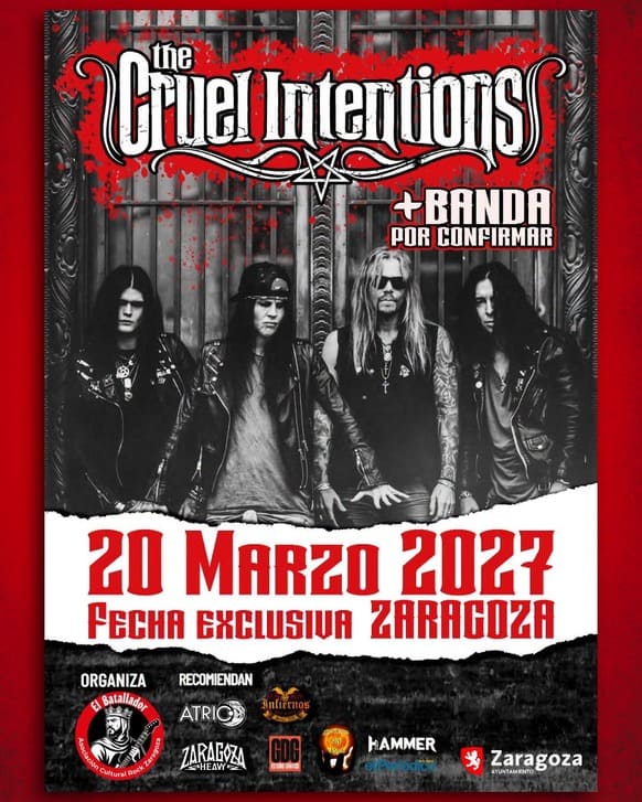 The Cruel Intentions llevará su potente sleaze rock a Zaragoza en marzo de 2027.